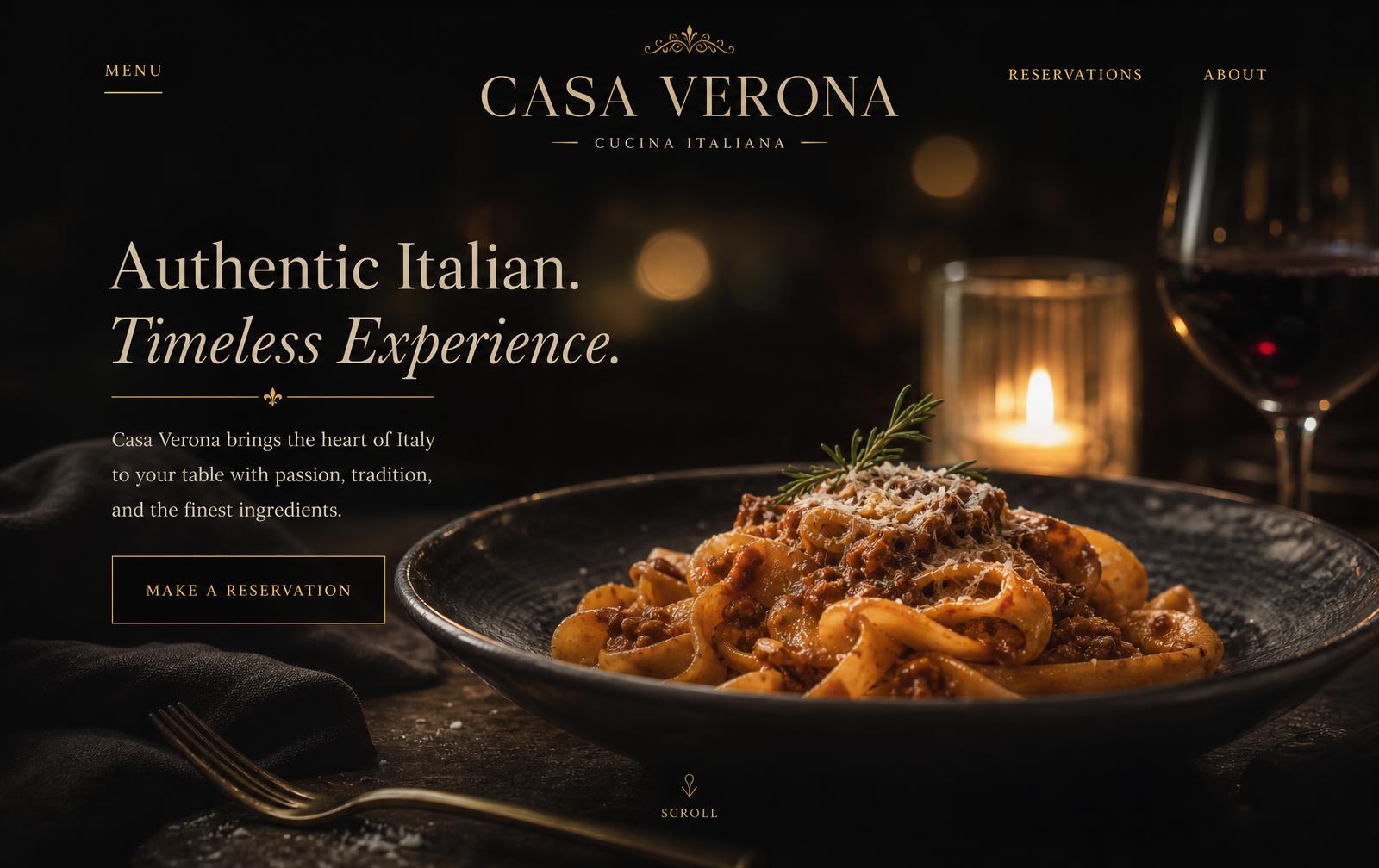 Casa Verona website designed by Origin Flow Studio