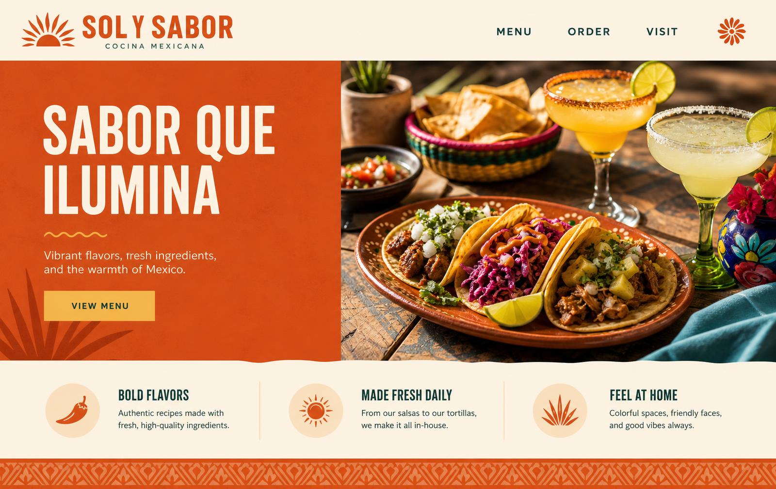 Sol y Sabor website designed by Origin Flow Studio